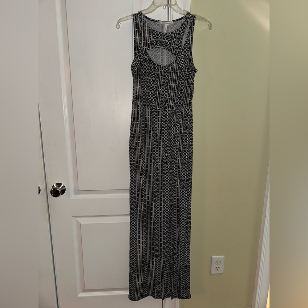 BCBGeneration Black and White Geometric Maxi Dress